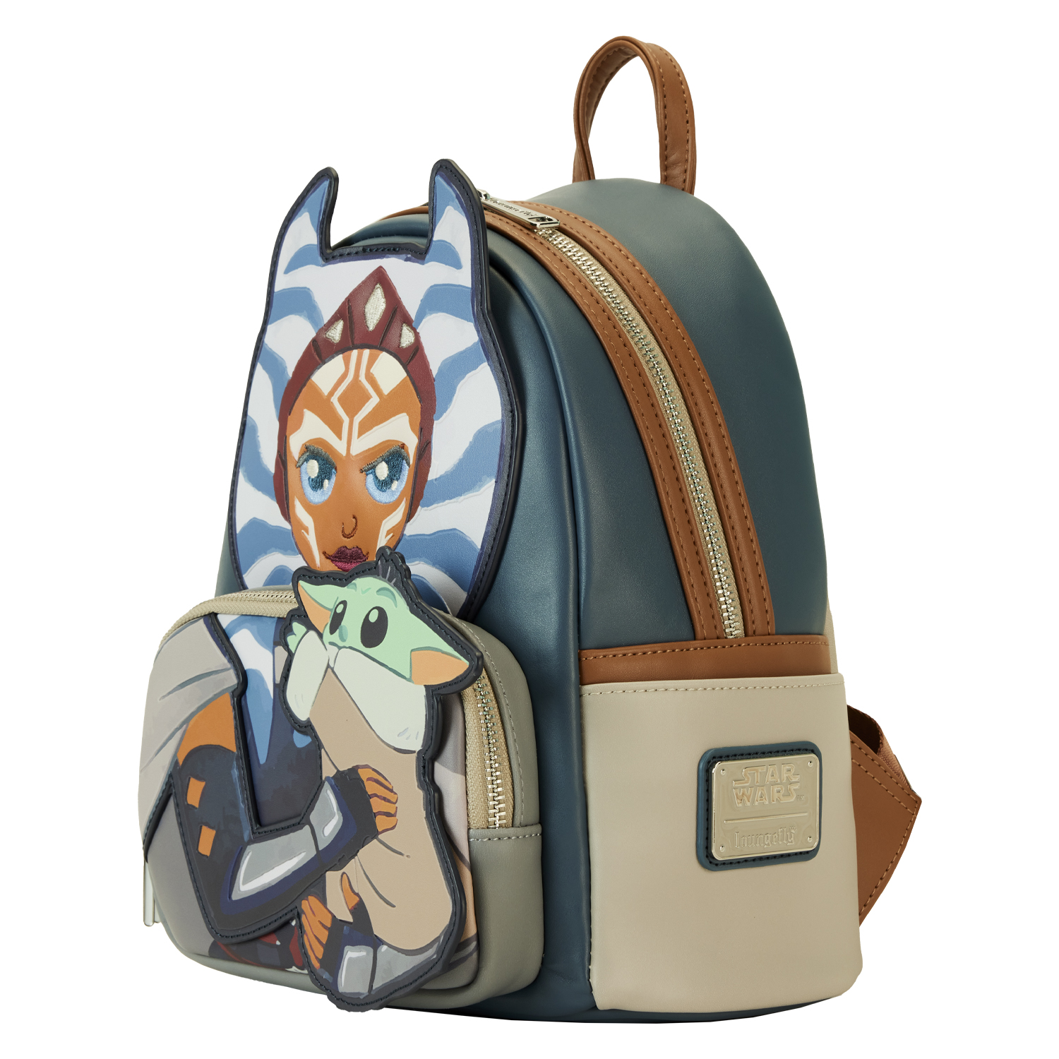 Loungefly Blue Star Wars Ahsoka & Grogu Mini Backpack the cutest bags in the galaxy ?? so obsessed with this new  main image 3